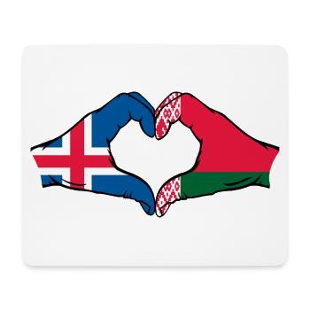 Island Belarus Flagge Hände Herzform - Mousepad (Querformat) - Weiß - Vorne