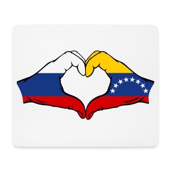 Russia Venezuela Flag Hands Heart Shape - Mouse Pad (horizontal) - white - Front