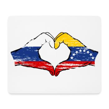 Russia Venezuela Flag Hands Heart Shape used - Mouse Pad (horizontal) - white - Front