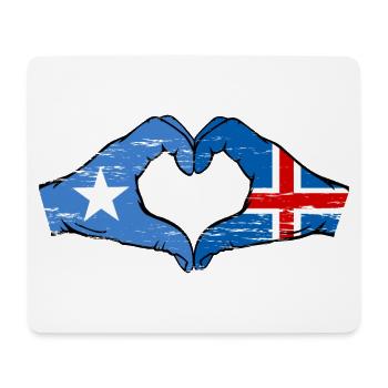 Drapeau de l’île de Somalie mains forme de coeur utilisé - Tapis de souris (format paysage) - blanc - Devant