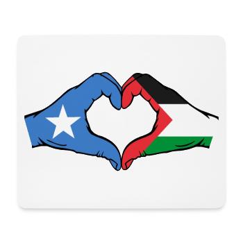 Somalie Palestine Drapeau Mains Coeur Forme - Tapis de souris (format paysage) - blanc - Devant