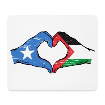 Somalie Palestine Drapeau Mains Coeur Forme Utilisé - Tapis de souris (format paysage) - blanc - Devant