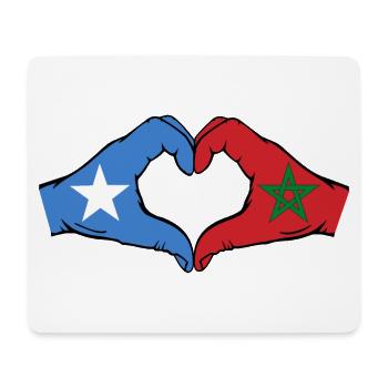 Somalie Maroc Drapeau Mains Coeur Forme - Tapis de souris (format paysage) - blanc - Devant
