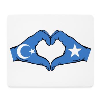 Ouïghours Somalie Drapeau Mains Coeur Forme - Tapis de souris (format paysage) - blanc - Devant