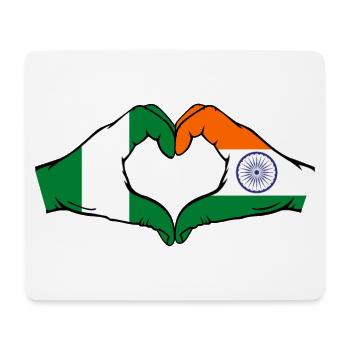Nigeria Indien Flagge Hände Herzform - Mousepad (Querformat) - Weiß - Vorne