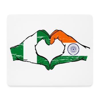 Nigeria Inde drapeau mains forme de coeur utilisé - Tapis de souris (format paysage) - blanc - Devant