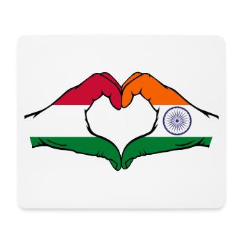 Hongrie Inde Drapeau Mains Coeur Forme - Tapis de souris (format paysage) - blanc - Devant