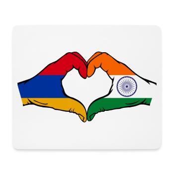 Armenien Indien Flagge Hände Herzform - Mousepad (Querformat) - Weiß - Vorne