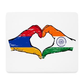 Armenia India Flag Hands Heart Shape Used - Mouse Pad (horizontal) - white - Front