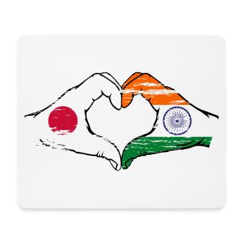 Japan India Flag Hands Heart Shape Used - Mouse Pad (horizontal) - white - Front
