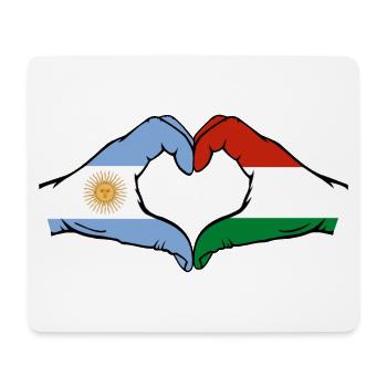 Argentinien Ungarn Flagge Hände Herzform - Mousepad (Querformat) - Weiß - Vorne