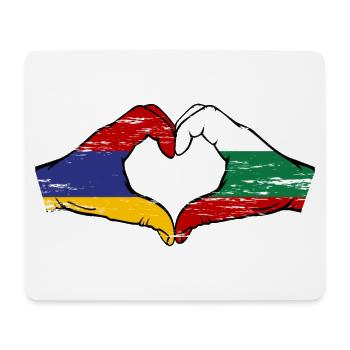 Armenien Bulgarien Flagge Hände Herzform used - Mousepad (Querformat) - Weiß - Vorne