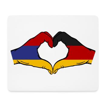 Arménie Allemagne Drapeau Mains Coeur Forme - Tapis de souris (format paysage) - blanc - Devant