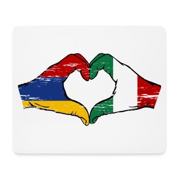 Arménie Italie Drapeau Mains Coeur Forme Utilisé - Tapis de souris (format paysage) - blanc - Devant