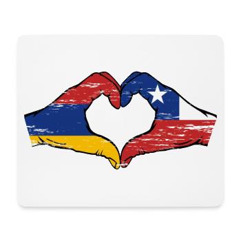 Arménie Chili drapeau mains forme de coeur utilisé - Tapis de souris (format paysage) - blanc - Devant