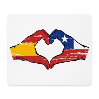 Spain Chile flag hands heart shape used - Mouse Pad (horizontal) - white - Front