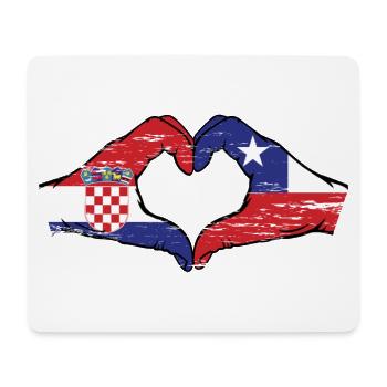 Croatia Chile flag hands heart shape used - Mouse Pad (horizontal) - white - Front