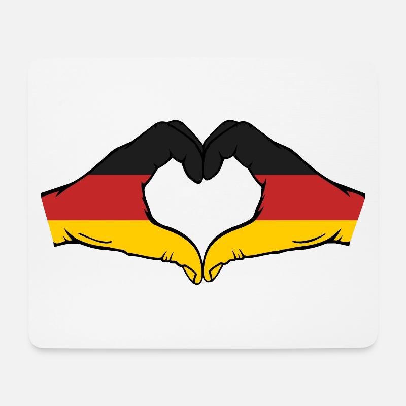 Deutschland Flagge Hände Herzform - Mousepad (Querformat) - Weiß