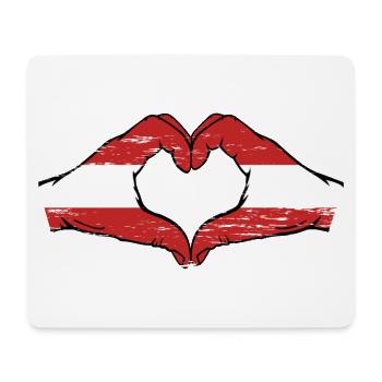 Austria Flag Hands Heart Shape Used - Mouse Pad (horizontal) - white - Front
