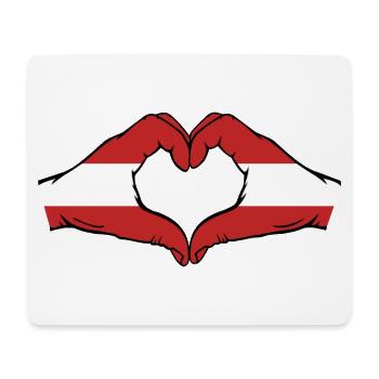 Austria Flag Hands Heart Shape - Mouse Pad (horizontal) - white - Front