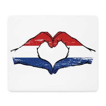 Holland flag hands heart shape used - Mouse Pad (horizontal) - white - Front