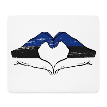 Estland Flagge Hände Herzform used - Mousepad (Querformat) - Weiß - Vorne