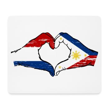 Holland Philippinen Flagge Hände Herzform used - Mousepad (Querformat) - Weiß - Vorne