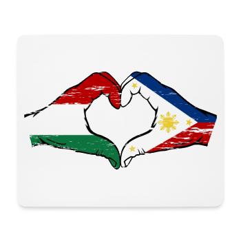Hungary Philippines Flag Hands Heart Shape Used - Mouse Pad (horizontal) - white - Front