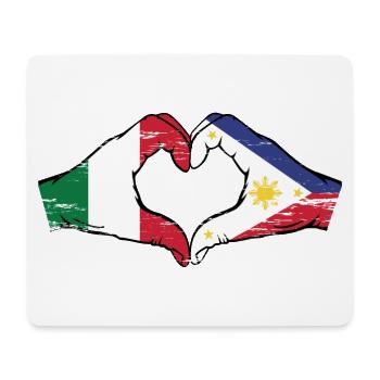 Italien Philippinen Flagge Hände Herzform used - Mousepad (Querformat) - Weiß - Vorne