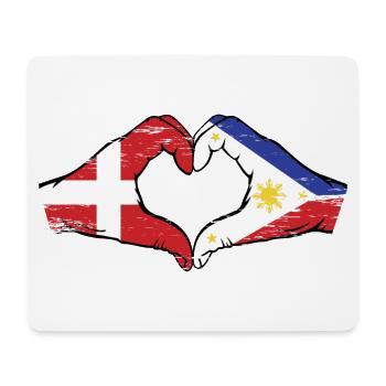 Dänemark Philippinien Flagge Hände Herzform used - Mousepad (Querformat) - Weiß - Vorne