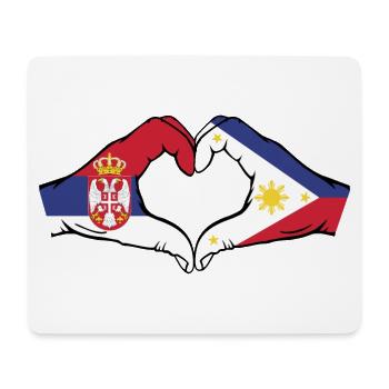 Serbie Philippines Drapeau Mains Coeur Forme - Tapis de souris (format paysage) - blanc - Devant