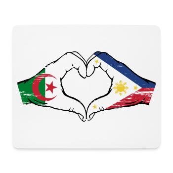 Algeria Philippines Flag Hands Heart Shape Used - Mouse Pad (horizontal) - white - Front