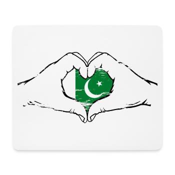 Pakistan flag hands heart shape used - Mouse Pad (horizontal) - white - Front