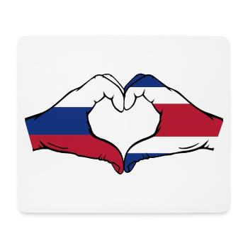 Russland Costa Rica Flagge Hände Herzform - Mousepad (Querformat) - Weiß - Vorne