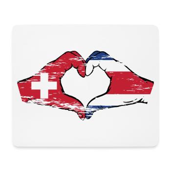 Schweiz Costa Rica Flagge Hände Herzform used - Mousepad (Querformat) - Weiß - Vorne