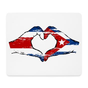 Costa Rica Kuba Flagge Hände Herzform used - Mousepad (Querformat) - Weiß - Vorne