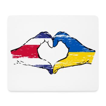 Costa Rica Ukraine Flagge Hände Herzform used - Mousepad (Querformat) - Weiß - Vorne