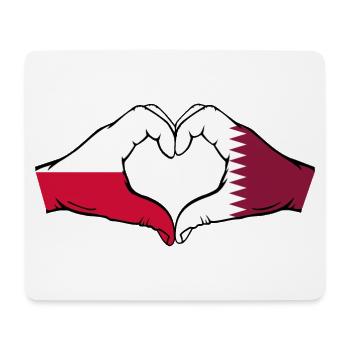 Polen Katar Flagge Hände Herzform - Mousepad (Querformat) - Weiß - Vorne