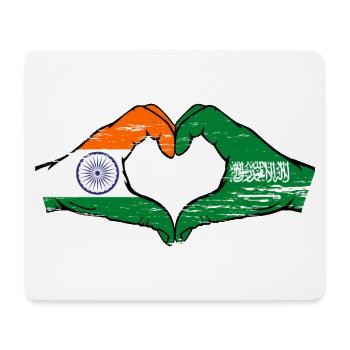 Inde Arabie Saoudite Drapeau Mains Coeur Forme Utilisé - Tapis de souris (format paysage) - blanc - Devant