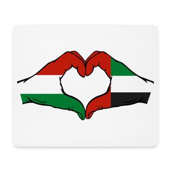 Ungarn Vereinigte Arabische Emirate Flagge Herz - Mousepad (Querformat) - Weiß - Vorne