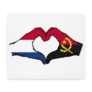 Hollande Angola Drapeau Mains Coeur Forme - Tapis de souris (format paysage) - blanc - Devant