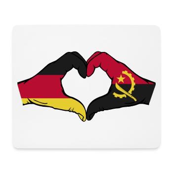 Allemagne Angola Drapeau Mains Coeur Forme - Tapis de souris (format paysage) - blanc - Devant