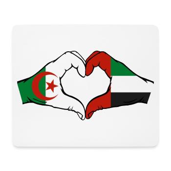 Algerien Vereinigte Arabische Emirate Flagge Herz - Mousepad (Querformat) - Weiß - Vorne