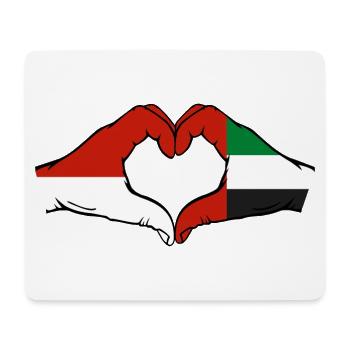 Indonesien Vereinigte Arabische Emirate Herz - Mousepad (Querformat) - Weiß - Vorne