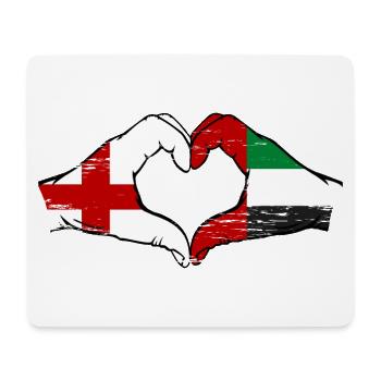 England United Arab Emirates Heart - Mouse Pad (horizontal) - white - Front