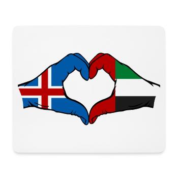 Islande Émirats arabes unis Drapeau Coeur - Tapis de souris (format paysage) - blanc - Devant