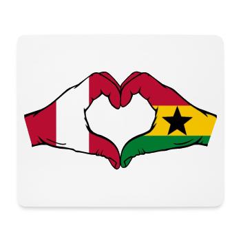Peru Ghana Flagge Hände Herzform - Mousepad (Querformat) - Weiß - Vorne