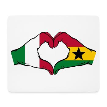 Italien Ghana Flagge Hände Herzform - Mousepad (Querformat) - Weiß - Vorne