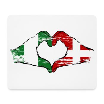 Nigeria Dänemark Flagge Hände Herzform used - Mousepad (Querformat) - Weiß - Vorne