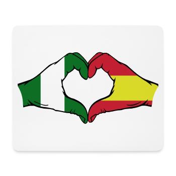 Nigeria Espagne Drapeau Mains Coeur Forme - Tapis de souris (format paysage) - blanc - Devant